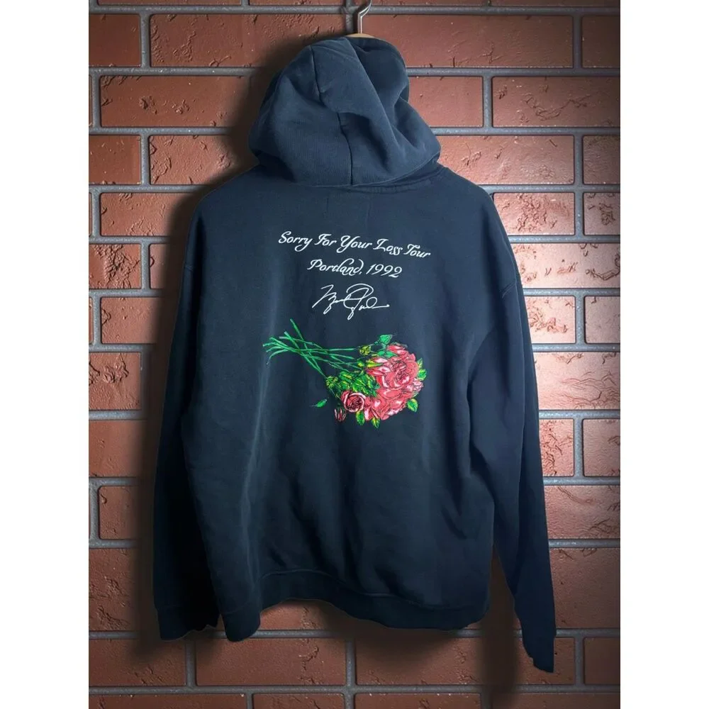 Jordan Flight Rose Graphic Hoodie Black Men's Large